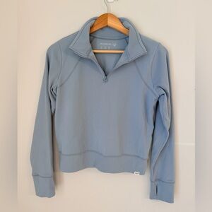 Girls Blue Quarter-Zip Top